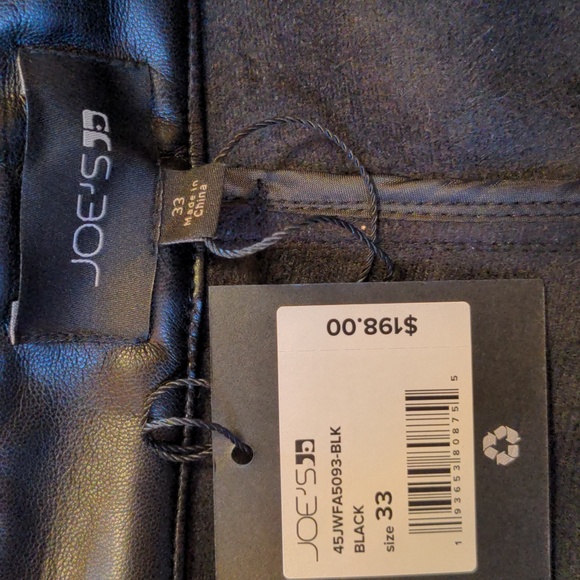 Joe's Jeans The Mia Faux Leather Cropped Pants in Black Size 33 - Picture 8 of 10